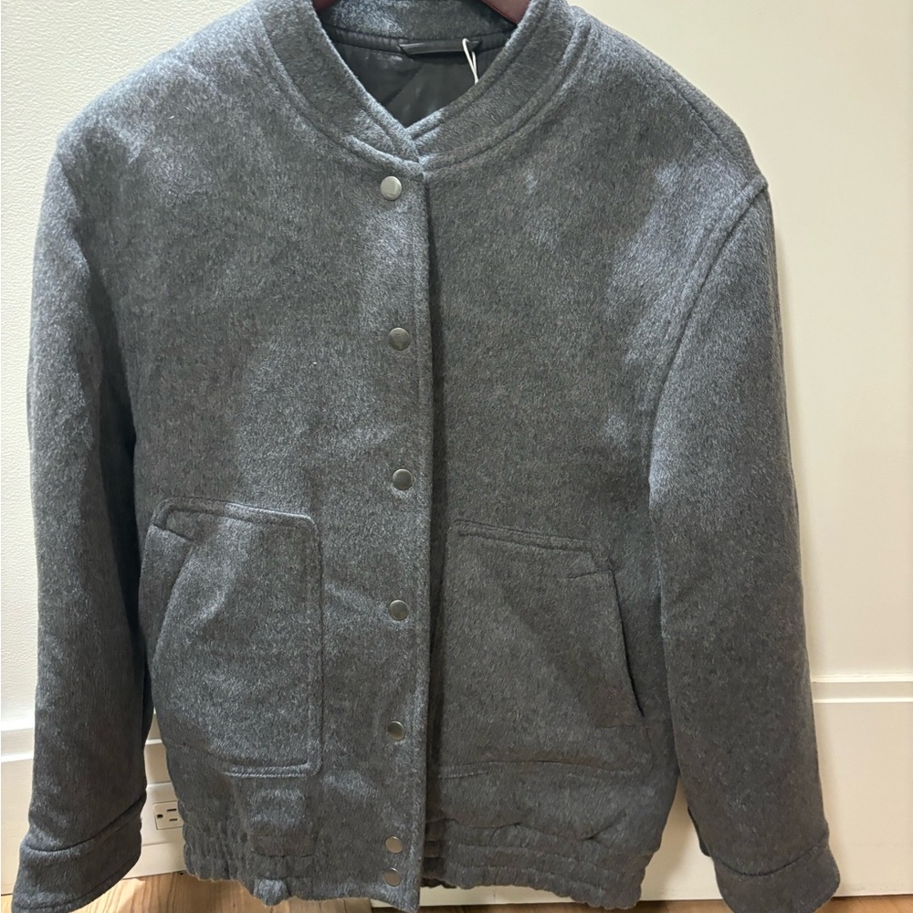 & Other Stories Oversized Wool Bomber Jacket Gray (2021-2022 collection)